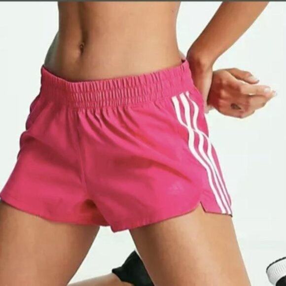 Adidas Training shorts with side three stripes in pink L - Picture 1 of 5